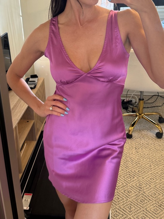 Princess Polly Dresses & Skirts - Princess Polly Magenta Satin Slip Dress